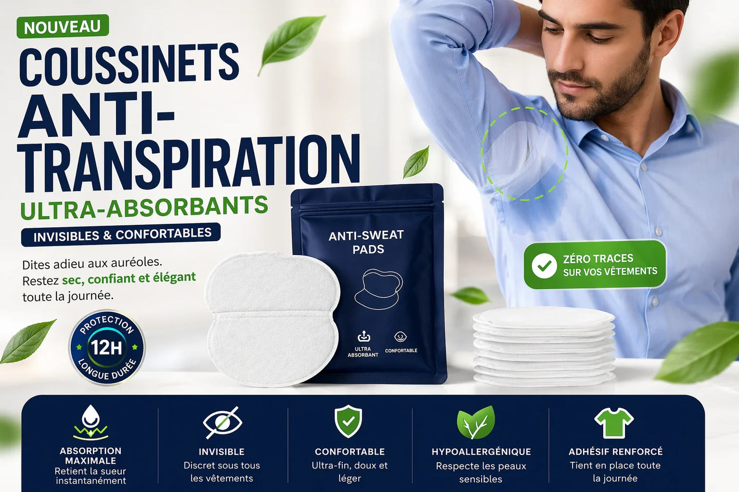 Coussinet Anti-Transpiration Invisible